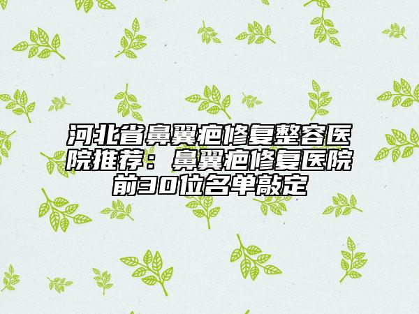 河北省鼻翼疤修復(fù)整容醫(yī)院推薦:鼻翼疤修復(fù)醫(yī)院前30位名單敲定