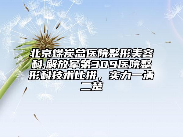 北京煤炭總醫(yī)院整形美容科,解放軍第309醫(yī)院整形科技術(shù)比拼，實(shí)力一清二楚