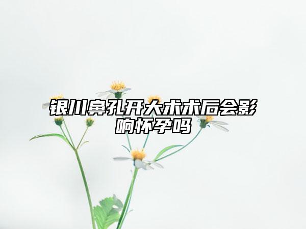 銀川鼻孔開大術(shù)術(shù)后會影響懷孕嗎