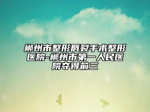 郴州市整形唇裂手術(shù)整形醫(yī)院-郴州市第一人民醫(yī)院奪得前三