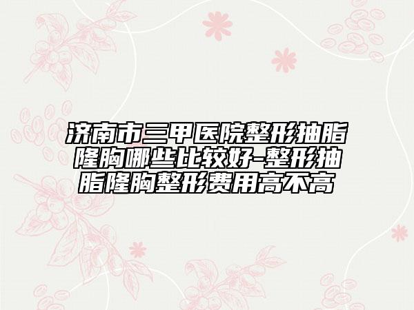 濟(jì)南市三甲醫(yī)院整形抽脂隆胸哪些比較好-整形抽脂隆胸整形費(fèi)用高不高