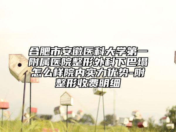 合肥市安徽醫(yī)科大學(xué)第一附屬醫(yī)院整形外科下巴塌怎么樣院內(nèi)實(shí)力優(yōu)勢-附整形收費(fèi)明細(xì)