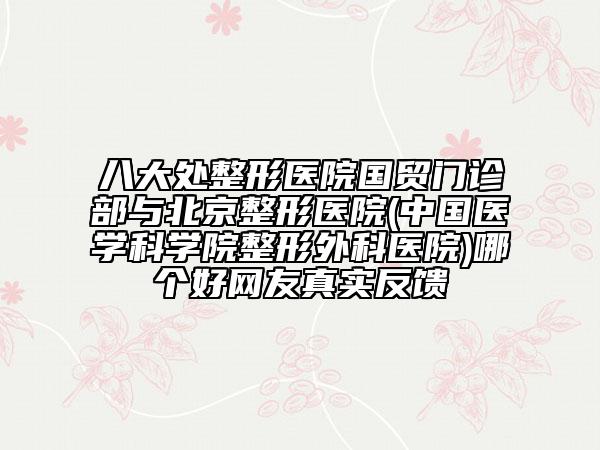 八大處整形醫(yī)院國(guó)貿(mào)門(mén)診部與北京整形醫(yī)院(中國(guó)醫(yī)學(xué)科學(xué)院整形外科醫(yī)院)哪個(gè)好網(wǎng)友真實(shí)反饋
