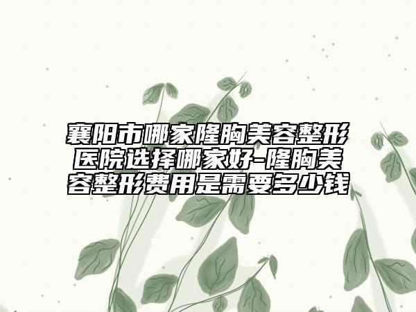 襄陽市哪家隆胸美容整形醫(yī)院選擇哪家好-隆胸美容整形費(fèi)用是需要多少錢