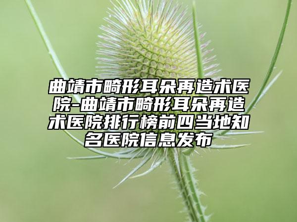 曲靖市畸形耳朵再造術醫(yī)院-曲靖市畸形耳朵再造術醫(yī)院排行榜前四當?shù)刂t(yī)院信息發(fā)布