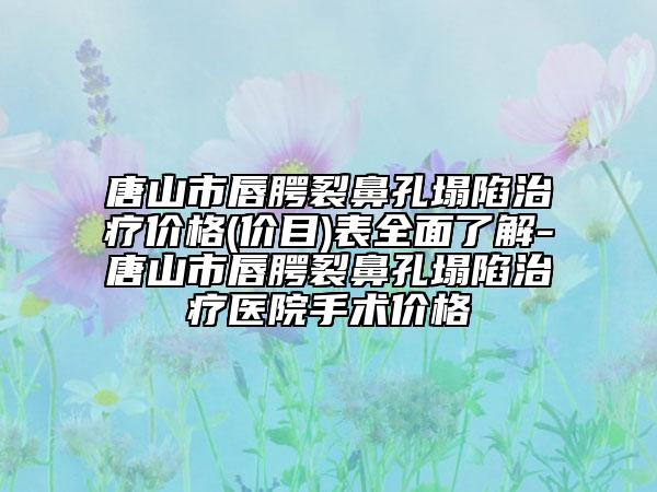 唐山市唇腭裂鼻孔塌陷治療價格(價目)表全面了解-唐山市唇腭裂鼻孔塌陷治療醫(yī)院手術價格