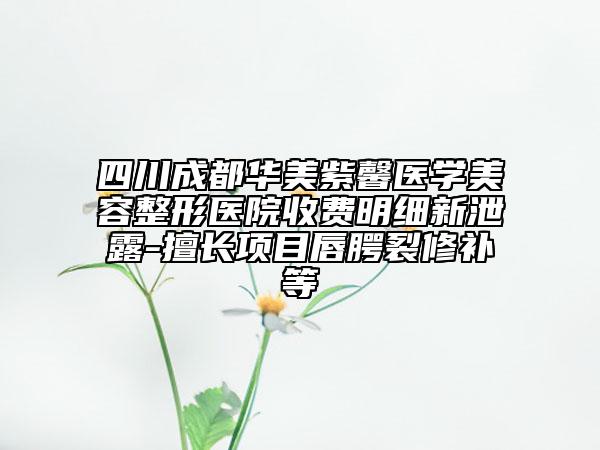 四川成都華美紫馨醫(yī)學(xué)美容整形醫(yī)院收費(fèi)明細(xì)新泄露-擅長(zhǎng)項(xiàng)目唇腭裂修補(bǔ)等