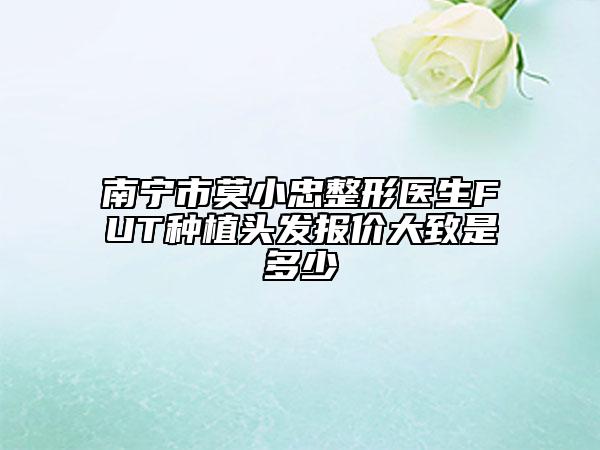南寧市莫小忠整形醫(yī)生FUT種植頭發(fā)報(bào)價(jià)大致是多少