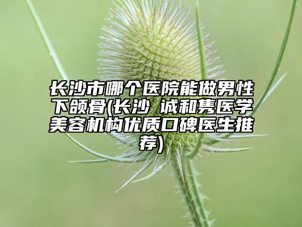 長(zhǎng)沙市哪個(gè)醫(yī)院能做男性下頜骨(長(zhǎng)沙皕誠(chéng)和雋醫(yī)學(xué)美容機(jī)構(gòu)優(yōu)質(zhì)口碑醫(yī)生推薦)
