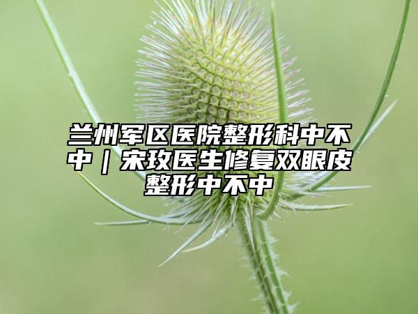 蘭州軍區(qū)醫(yī)院整形科中不中｜宋玫醫(yī)生修復雙眼皮整形中不中