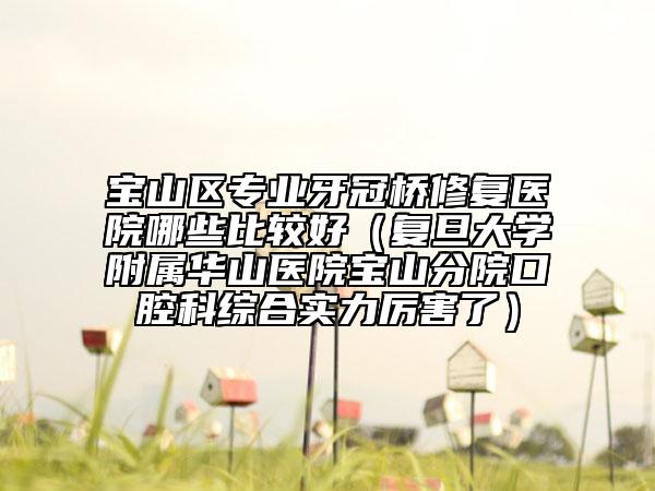 寶山區(qū)專業(yè)牙冠橋修復(fù)醫(yī)院哪些比較好(復(fù)旦大學(xué)附屬華山醫(yī)院寶山分院口腔科綜合實(shí)力厲害了)