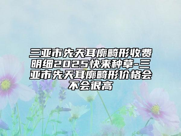 三亞市先天耳廓畸形收費(fèi)明細(xì)2025快來(lái)種草-三亞市先天耳廓畸形價(jià)格會(huì)不會(huì)很高