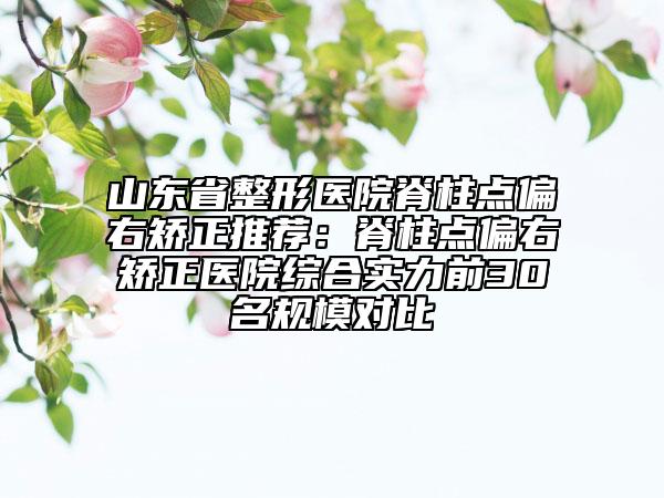 山東省整形醫(yī)院脊柱點(diǎn)偏右矯正推薦:脊柱點(diǎn)偏右矯正醫(yī)院綜合實(shí)力前30名規(guī)模對(duì)比