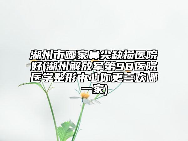 湖州市哪家鼻尖缺損醫(yī)院好(湖州解放軍第98醫(yī)院醫(yī)學(xué)整形中心你更喜歡哪一家)