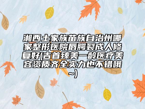 湘西土家族苗族自治州哪家整形醫(yī)院唇腭裂成人修復(fù)好(吉首臻美一齡醫(yī)療美容資質(zhì)齊全實力也不錯哦~)