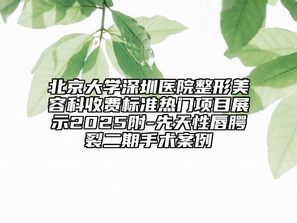 北京大學(xué)深圳醫(yī)院整形美容科收費(fèi)標(biāo)準(zhǔn)熱門(mén)項(xiàng)目展示2025附-先天性唇腭裂二期手術(shù)案例