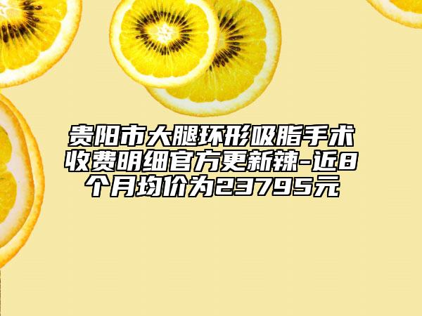 貴陽市大腿環(huán)形吸脂手術(shù)收費(fèi)明細(xì)官方更新辣-近8個(gè)月均價(jià)為23795元