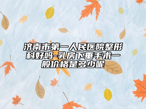濟(jì)南市第一人民醫(yī)院整形科好嗎-乳房下垂手術(shù)一般價(jià)格是多少呢