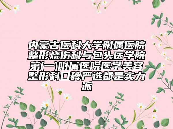 內(nèi)蒙古醫(yī)科大學(xué)附屬醫(yī)院整形燒傷科與包頭醫(yī)學(xué)院第(一)附屬醫(yī)院醫(yī)學(xué)美容整形科口碑嚴(yán)選都是實(shí)力派