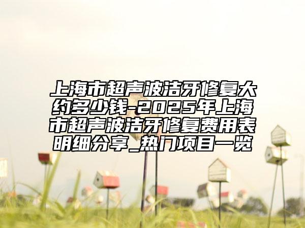 上海市超聲波潔牙修復大約多少錢-2025年上海市超聲波潔牙修復費用表明細分享_熱門項目一覽
