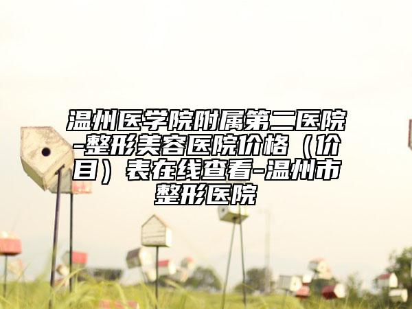 溫州醫(yī)學(xué)院附屬第二醫(yī)院-整形美容醫(yī)院價格（價目）表在線查看-溫州市整形醫(yī)院