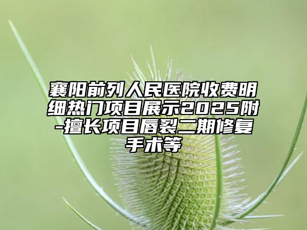 襄陽(yáng)前列人民醫(yī)院收費(fèi)明細(xì)熱門項(xiàng)目展示2025附-擅長(zhǎng)項(xiàng)目唇裂二期修復(fù)手術(shù)等