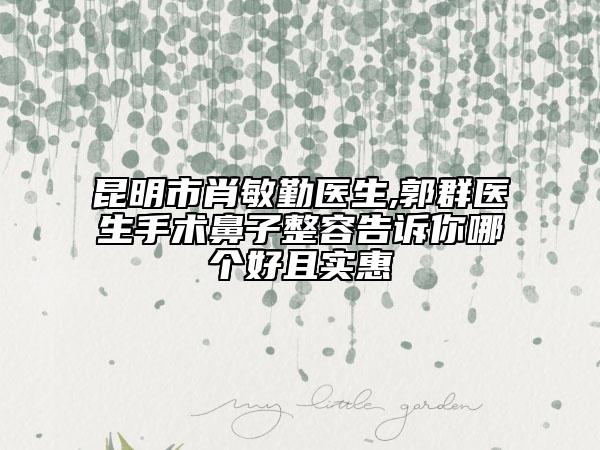 昆明市肖敏勤醫(yī)生,郭群醫(yī)生手術(shù)鼻子整容告訴你哪個(gè)好且實(shí)惠