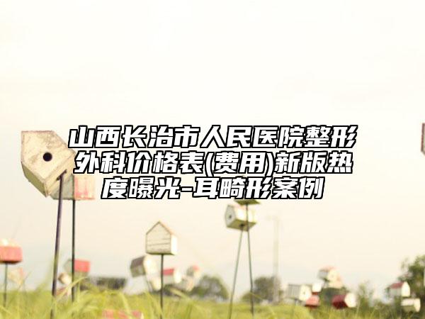 山西長(zhǎng)治市人民醫(yī)院整形外科價(jià)格表(費(fèi)用)新版熱度曝光-耳畸形案例