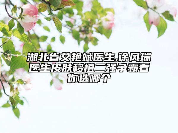 湖北省艾艷斌醫(yī)生,徐風(fēng)瑞醫(yī)生皮膚移植二強(qiáng)爭(zhēng)霸看你選哪個(gè)