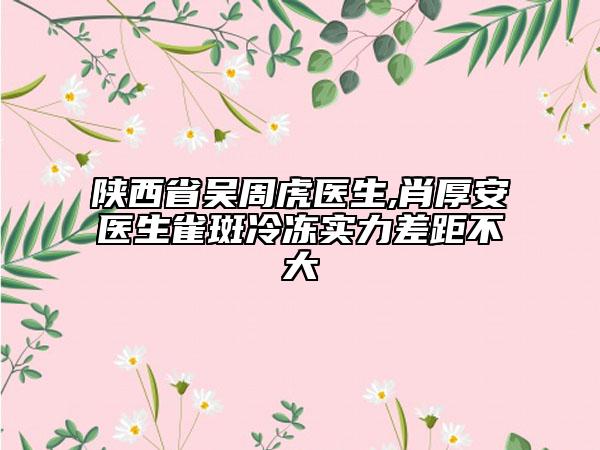 陜西省吳周虎醫(yī)生,肖厚安醫(yī)生雀斑冷凍實力差距不大