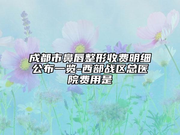 成都市鼻唇整形收費明細(xì)公布一覽-西部戰(zhàn)區(qū)總醫(yī)院費用是