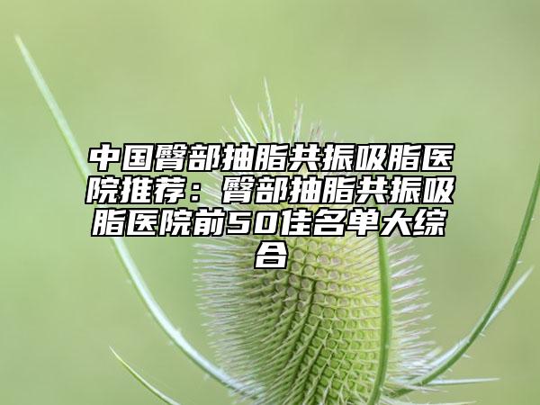 中國(guó)臀部抽脂共振吸脂醫(yī)院推薦:臀部抽脂共振吸脂醫(yī)院前50佳名單大綜合
