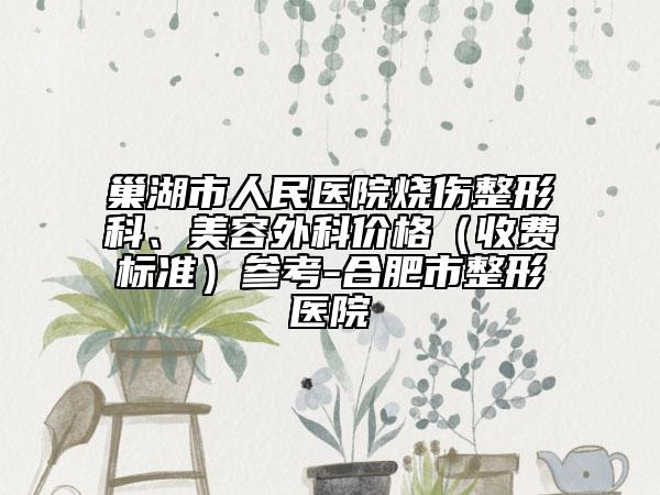 巢湖市人民醫(yī)院燒傷整形科、美容外科價格（收費標準）參考-合肥市整形醫(yī)院