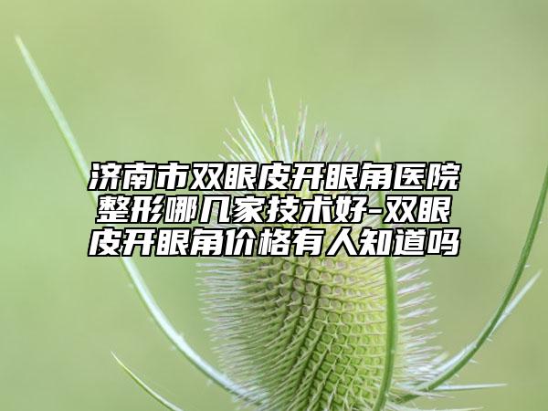 濟南市雙眼皮開眼角醫(yī)院整形哪幾家技術(shù)好-雙眼皮開眼角價格有人知道嗎