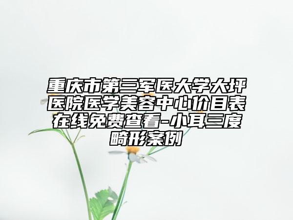 重慶市第三軍醫(yī)大學(xué)大坪醫(yī)院醫(yī)學(xué)美容中心價(jià)目表在線免費(fèi)查看-小耳三度畸形案例