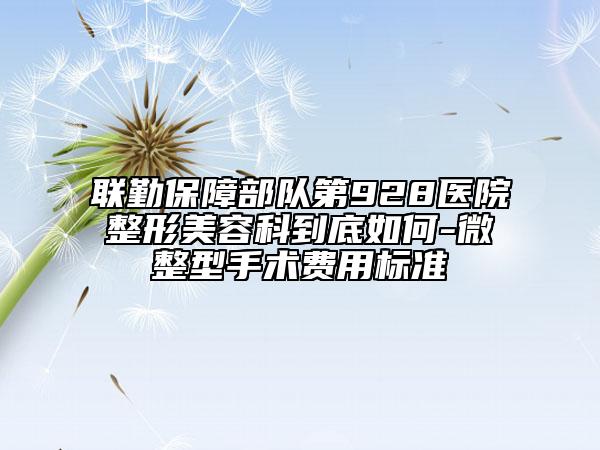 聯(lián)勤保障部隊(duì)第928醫(yī)院整形美容科到底如何-微整型手術(shù)費(fèi)用標(biāo)準(zhǔn)