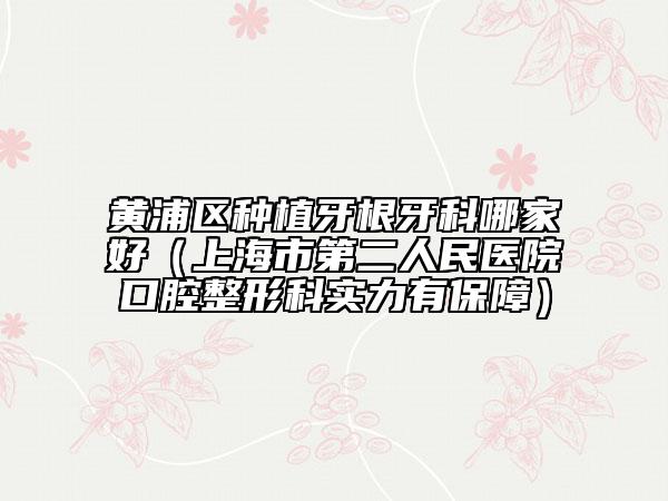 黃浦區(qū)種植牙根牙科哪家好（上海市第二人民醫(yī)院口腔整形科實(shí)力有保障）