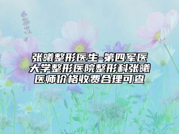 張曦整形醫(yī)生-第四軍醫(yī)大學(xué)整形醫(yī)院整形科張曦醫(yī)師價(jià)格收費(fèi)合理可查