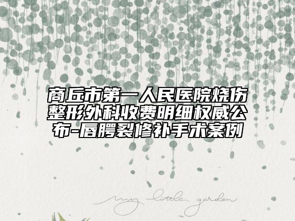 商丘市第一人民醫(yī)院燒傷整形外科收費(fèi)明細(xì)權(quán)威公布-唇腭裂修補(bǔ)手術(shù)案例