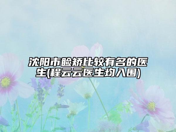 沈陽市瞼矯比較有名的醫(yī)生(程云云醫(yī)生均入圍)