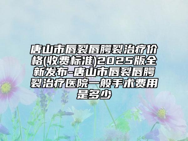 唐山市唇裂唇腭裂治療價(jià)格(收費(fèi)標(biāo)準(zhǔn))2025版全新發(fā)布-唐山市唇裂唇腭裂治療醫(yī)院一般手術(shù)費(fèi)用是多少