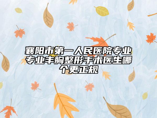 襄陽市第一人民醫(yī)院專業(yè)專業(yè)豐胸整形手術(shù)醫(yī)生哪個更正規(guī)
