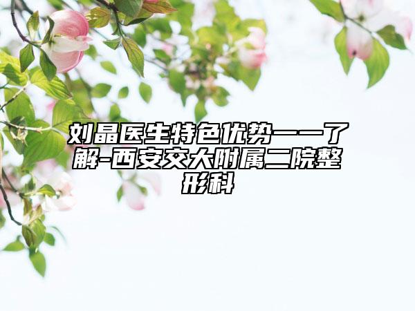 劉晶醫(yī)生特色優(yōu)勢一一了解-西安交大附屬二院整形科