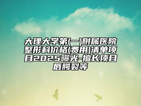 大理大學(xué)第(一)附屬醫(yī)院整形科價格(費用)清單項目2025曝光-擅長項目唇腭裂等