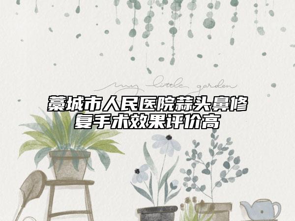 藁城市人民醫(yī)院蒜頭鼻修復(fù)手術(shù)效果評價高