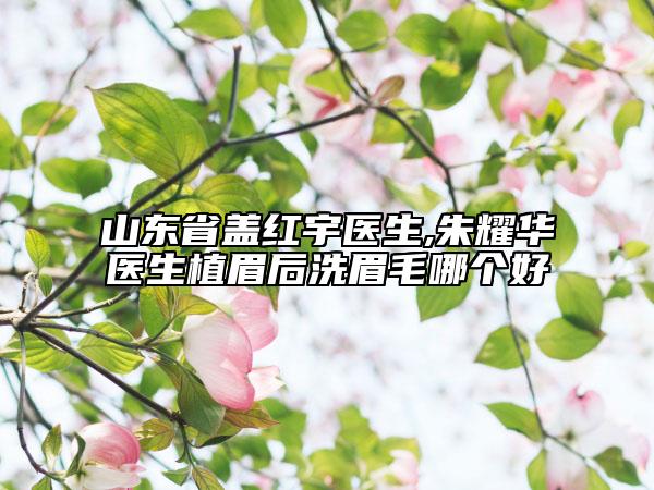 山東省蓋紅宇醫(yī)生,朱耀華醫(yī)生植眉后洗眉毛哪個好