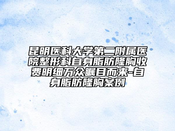 昆明醫(yī)科大學(xué)第二附屬醫(yī)院整形科自身脂肪隆胸收費(fèi)明細(xì)萬(wàn)眾矚目而來(lái)-自身脂肪隆胸案例