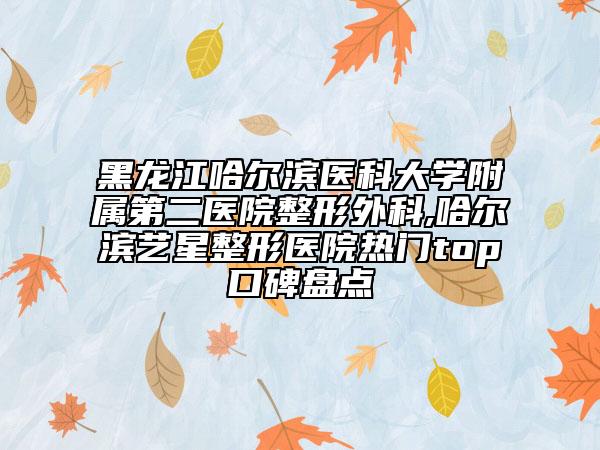黑龍江哈爾濱醫(yī)科大學附屬第二醫(yī)院整形外科,哈爾濱藝星整形醫(yī)院熱門top口碑盤點