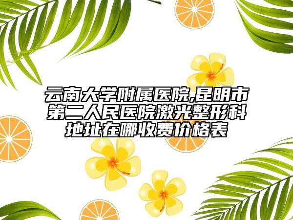 云南大學(xué)附屬醫(yī)院,昆明市第二人民醫(yī)院激光整形科地址在哪收費(fèi)價(jià)格表