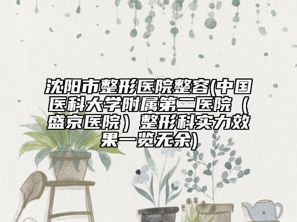 沈陽市整形醫(yī)院整容(中國醫(yī)科大學(xué)附屬第二醫(yī)院（盛京醫(yī)院）整形科實(shí)力效果一覽無余)